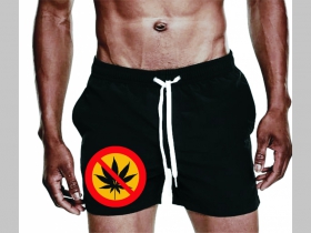Stop Cannabis pre&scaron;krtnut&aacute; tr&aacute;va  - plavky s mot&iacute;vom - plavkov&eacute; p&aacute;nske kraťasy s pohodlnou gumou v p&aacute;se a &scaron;n&uacute;rkou na dotiahnutie vhodn&eacute; aj ako klasick&eacute; kraťasy na voľn&yacute; čas